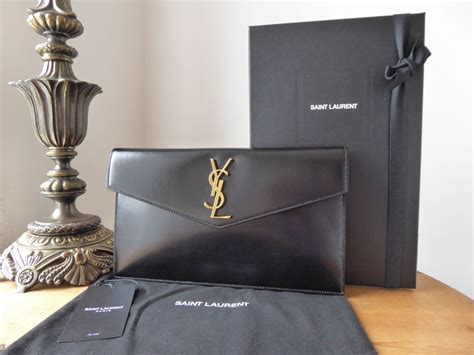 ysl black small uptown pouch|ysl vintage pouch.